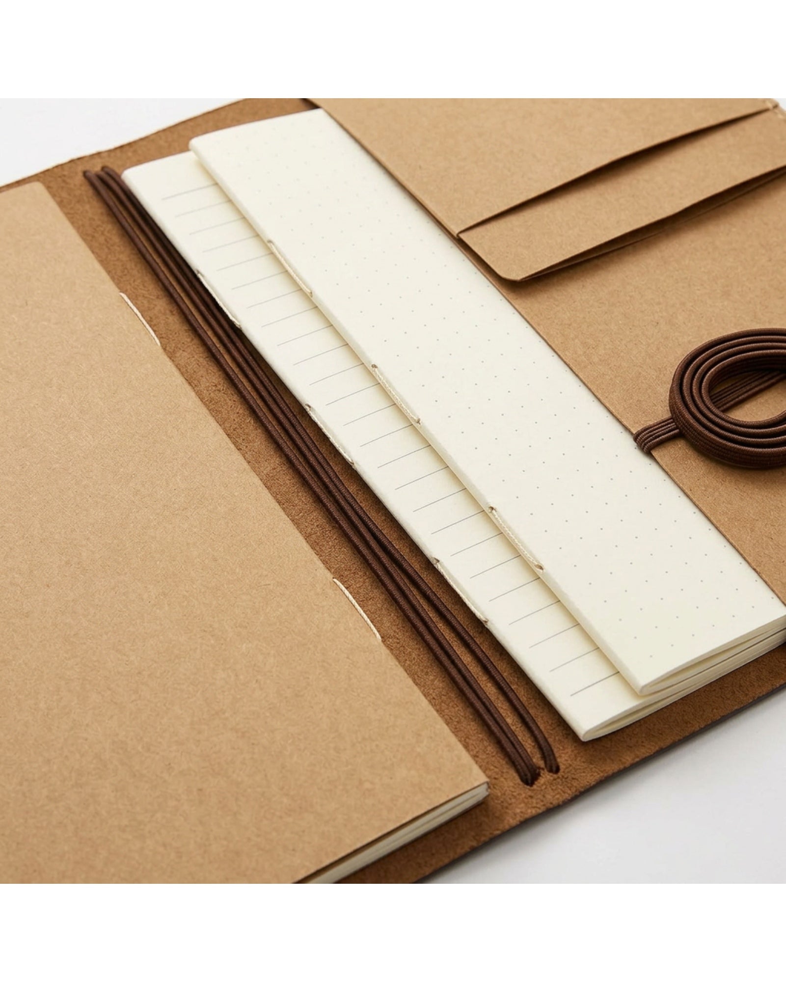 Bhnxj Refillable Travel Journal Three Inserts Brown - Detail view