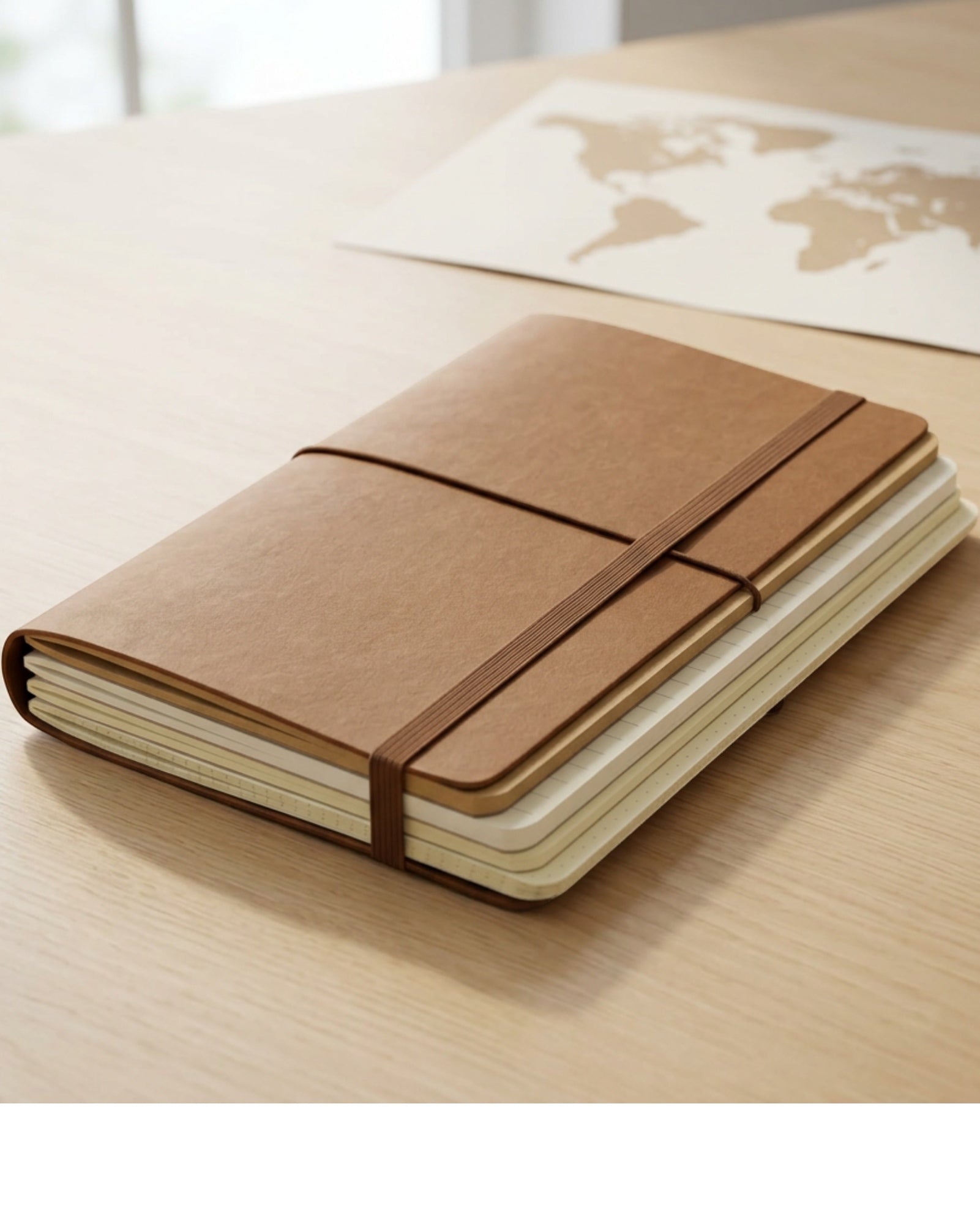 Bhnxj Refillable Travel Journal Three Inserts Brown - Lifestyle view