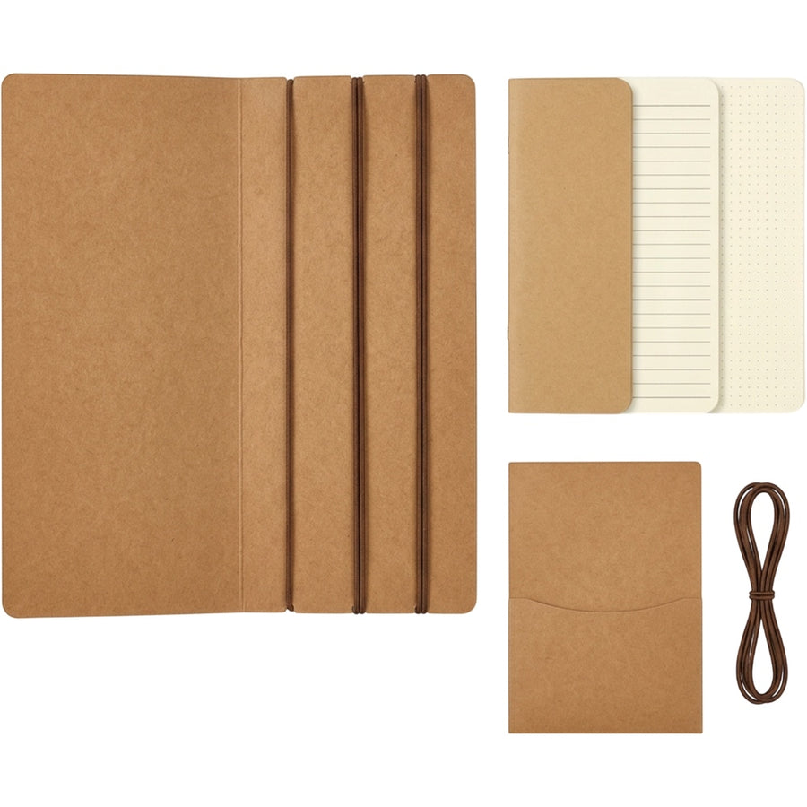 Bhnxj Refillable Travel Journal Three Inserts Brown